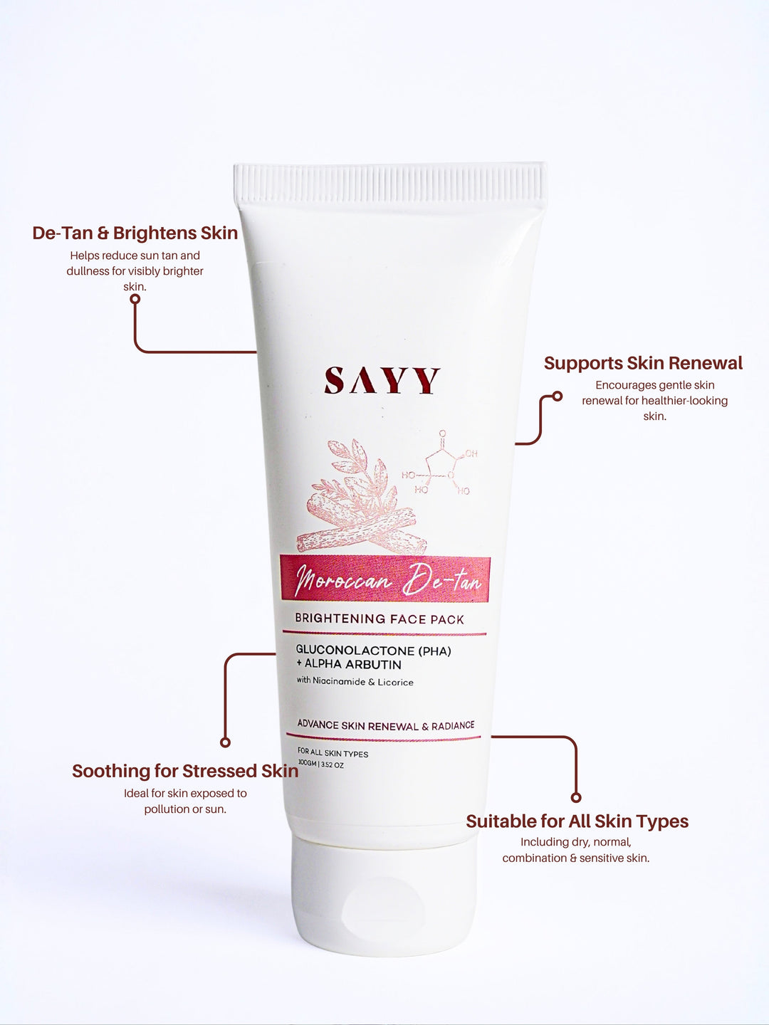 SAYY Moroccan De-Tan Brightening Face Pack (set of 3) - product image 3