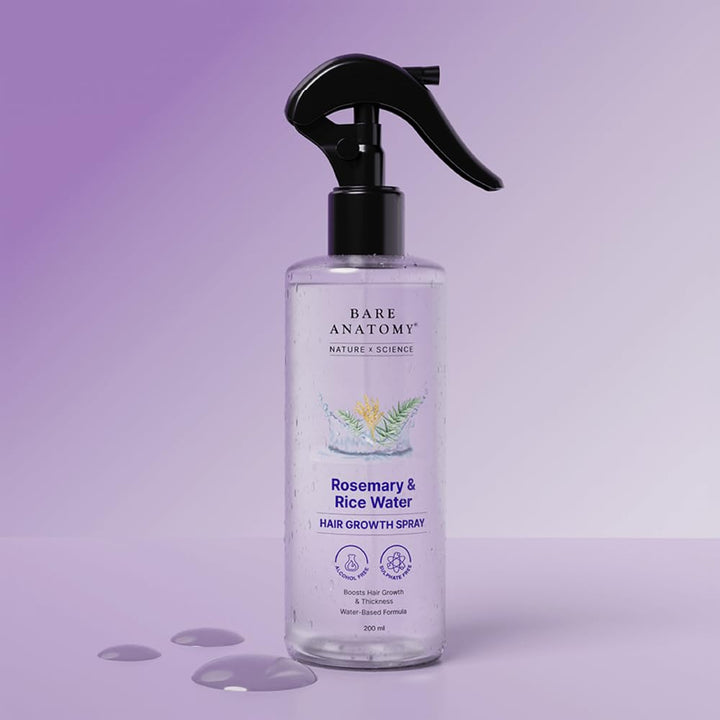 Nature x Science Rosemary Water Spray for Hair Growth &amp; Hair Thickness with Rice Water | 100% Natural Extract | Soft &amp; Smooth Hair | Controls Hairfall &amp; Adds Shine | Non-Greasy &amp; Fast Absorbing | 200 ml - product image 1