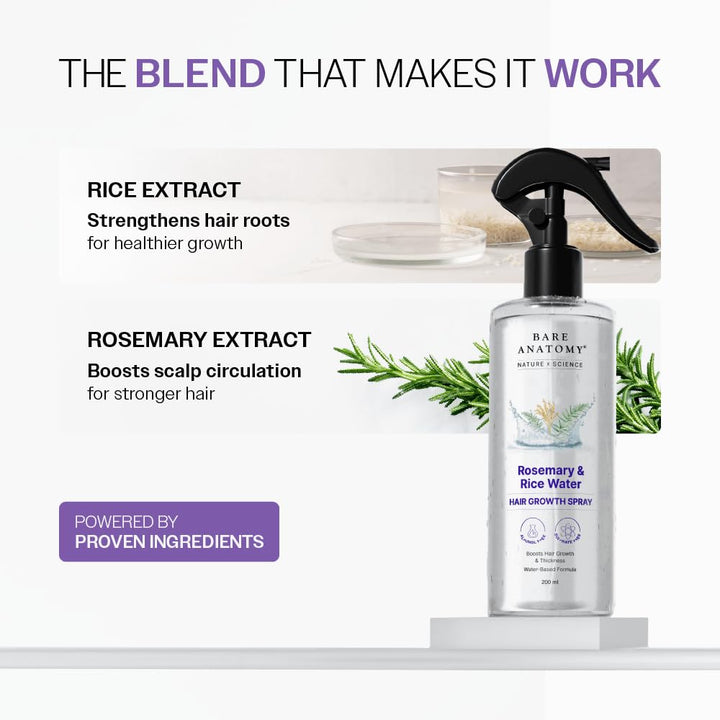 Nature x Science Rosemary Water Spray for Hair Growth &amp; Hair Thickness with Rice Water | 100% Natural Extract | Soft &amp; Smooth Hair | Controls Hairfall &amp; Adds Shine | Non-Greasy &amp; Fast Absorbing | 200 ml - product image 4