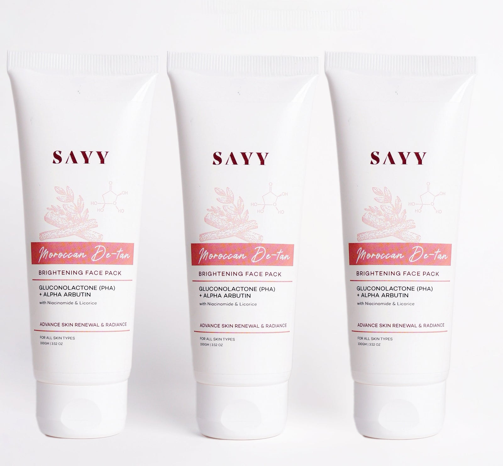 SAYY Moroccan De-Tan Brightening Face Pack (set of 3) - product image 1